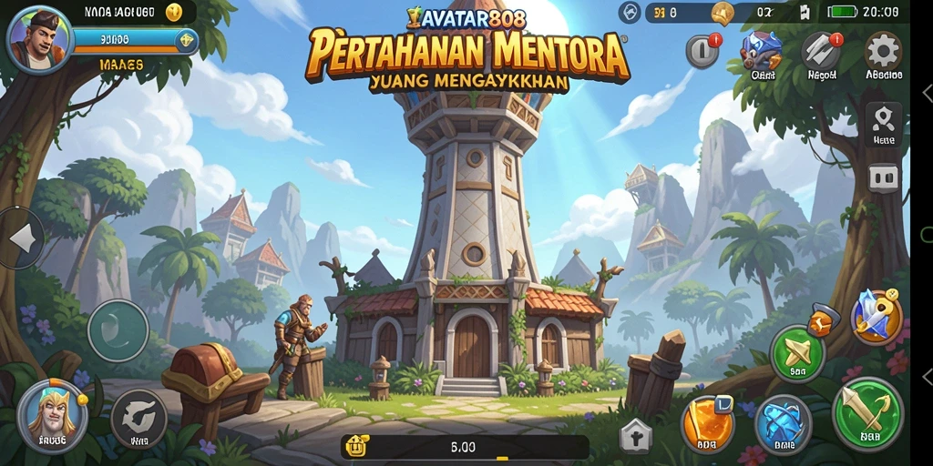 Tangkapan layar AVATAR808 menampilkan pertempuran menara yang menegangkan.