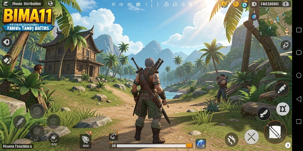Tampilan gameplay BIMA11 yang menggambarkan dunia terbuka yang luas.