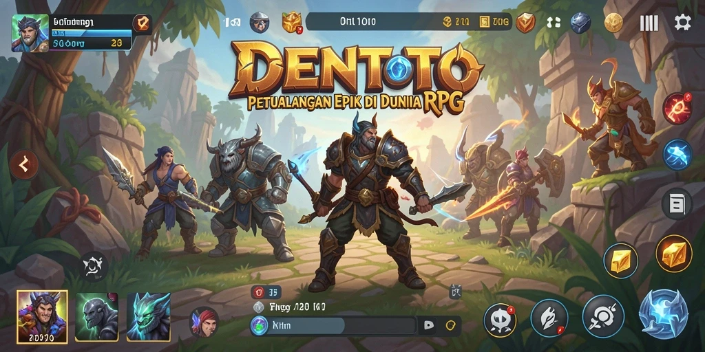 Screenshot gameplay DENTOTO yang menunjukkan aksi pertarungan seru.