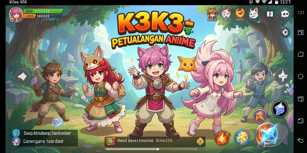 Tampilan menarik dari gameplay K3K3 yang penuh aksi Anime.