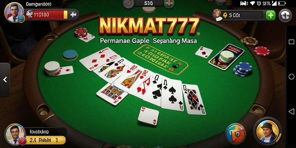 Screenshot gameplay Gaple NIKMAT777 yang seru dan menantang.