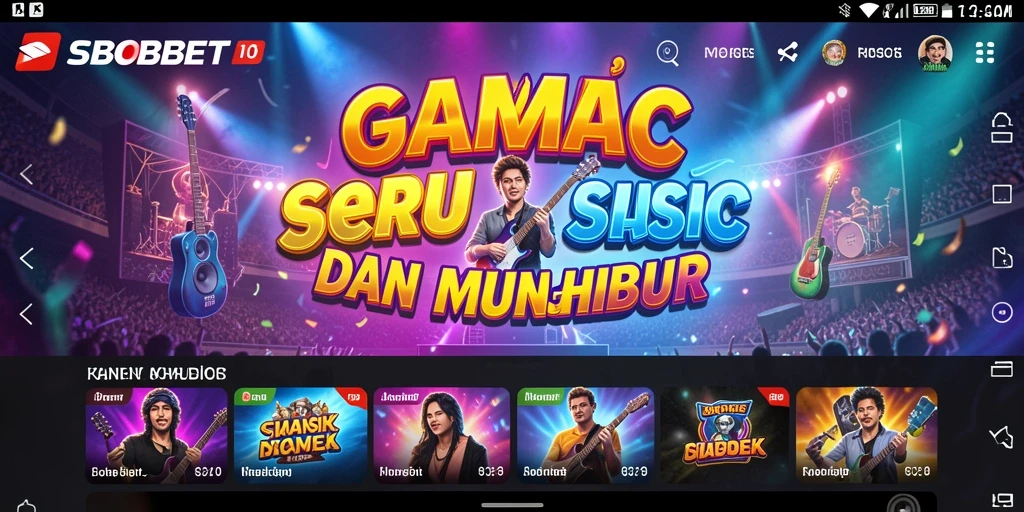 Tampilan screenshot SBOBET yang menunjukkan gameplay musik yang seru.