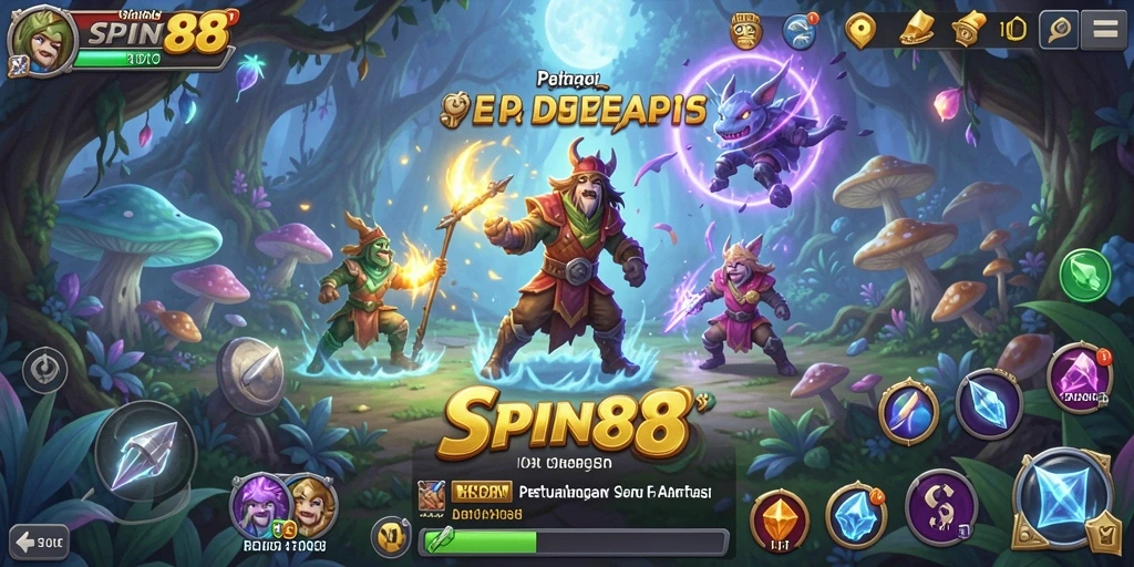 Screenshot gameplay SPIN88 dengan aksi petualangan yang mendebarkan.